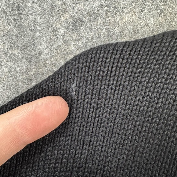 LL Bean Cardigan Sweater Mens XLT Black Cotton V Neck Button Front Knit Grandpa - Picture 4 of 15